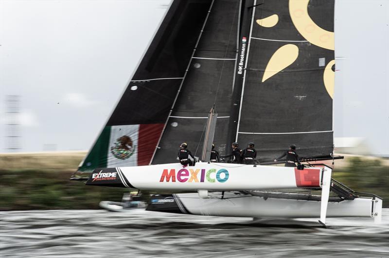 Extreme Sailing Series™ Cardiff 2018 - day one - Team Mexico photo copyright Vincent Curutchet / Lloyd Images taken at  and featuring the GC32 class