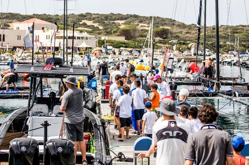 Much interest on the dock at last year's GC32 Villasimius Cup - photo © Jesus Renedo / GC32 Racing Tour