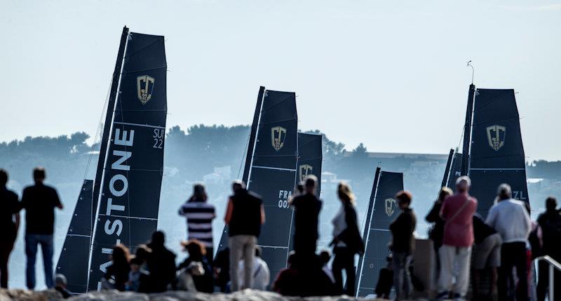 Spectators rammed the shoreline on day 3 of the GC32 TPM Med Cup photo copyright Sailing Energy / GC32 Racing Tour taken at  and featuring the GC32 class