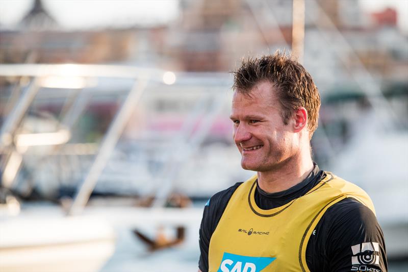 Rasmus Kostner, skipper and mainsheet for the SAP Extreme Sailing Team photo copyright Extreme Sailing Series taken at  and featuring the GC32 class