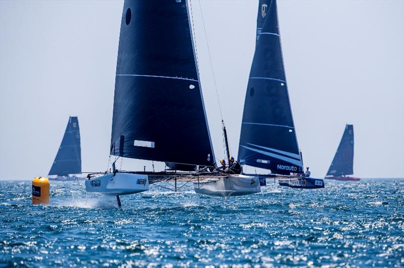 Erik Maris' Zoulou shows the way to NORAUTO - GC32 Lagos Cup, Portugal - photo © Jesus Renedo / GC32 Racing Tour