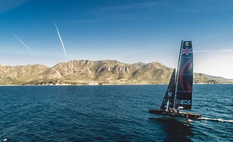 INEOS Rebels UK training with Ben Ainslie at the helm in Villasimius photo copyright Harry Kenney-Herbert / INEOS Team UK taken at  and featuring the GC32 class