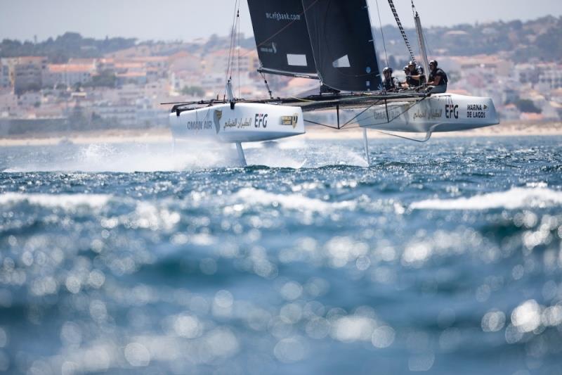 Team Oman Air at GC32 Worlds in Portugal photo copyright Lloyd Images taken at  and featuring the GC32 class