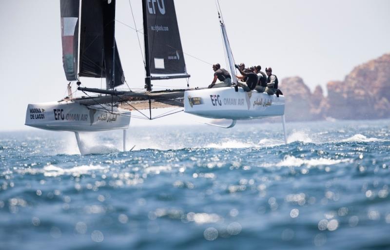 Team Oman Air at GC32 Worlds in Portugal photo copyright Lloyd Images taken at  and featuring the GC32 class