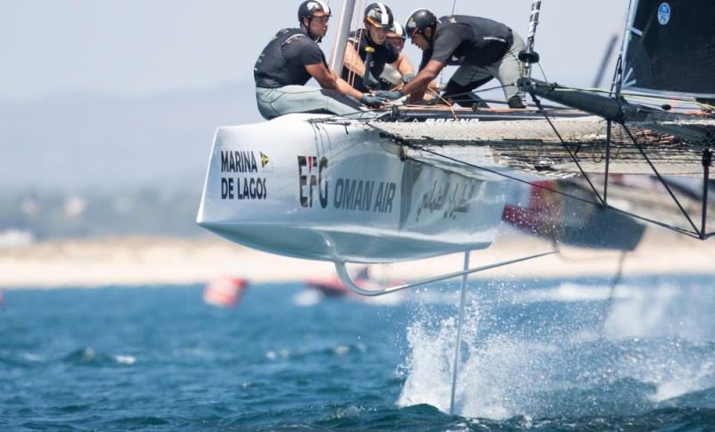 Team Oman Air at GC32 Worlds in Portugal photo copyright Lloyd Images taken at  and featuring the GC32 class