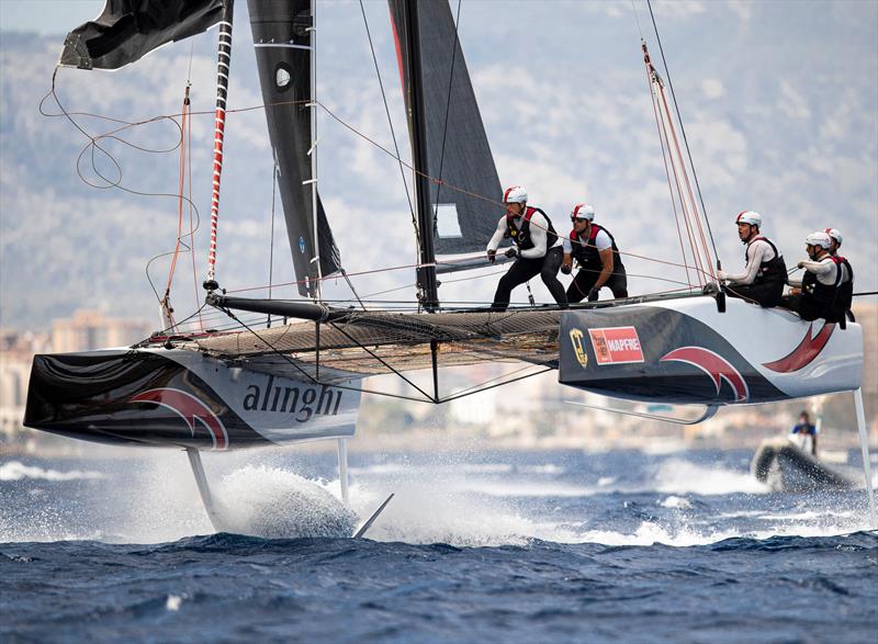 GC32 World Champions Alinghi are tied for the lead after day one of racing at Copa del Rey MAPFRE photo copyright Sailing Energy / GC32 Racing Tour taken at Real Club Náutico de Palma and featuring the GC32 class