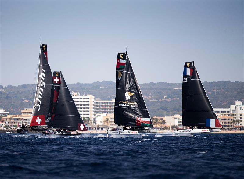 Team Oman Air are joint leaders after the first day of a windy Copa Del Rey MAPFRE photo copyright Tomas Moya / Sailing Energy / GC32 Racing Tour taken at Real Club Náutico de Palma and featuring the GC32 class