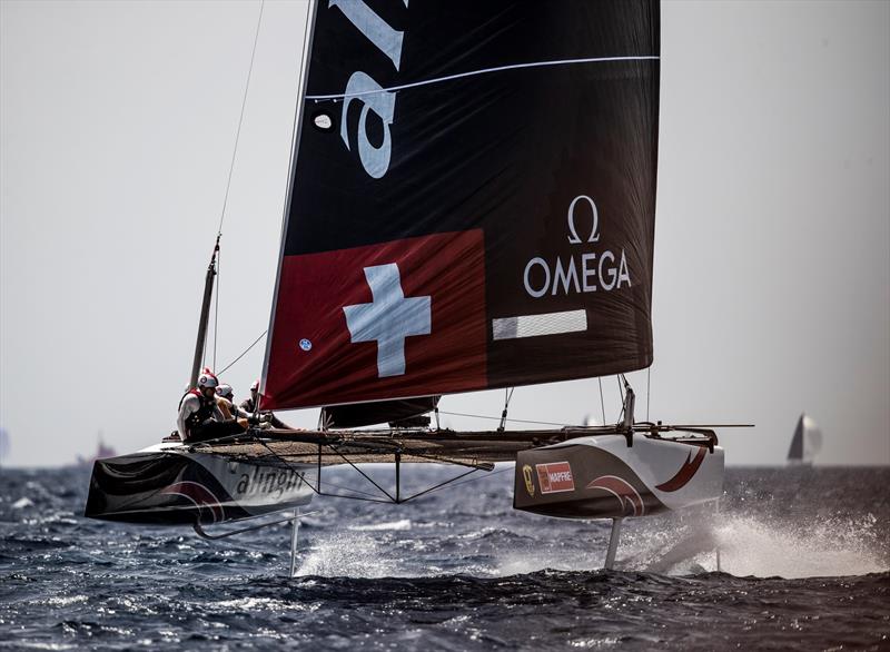 The World Champions, Alinghi, hope to have a better day tomorrow at Copa del Rey MAPFRE. - photo © Sailing Energy / GC32 Racing Tour