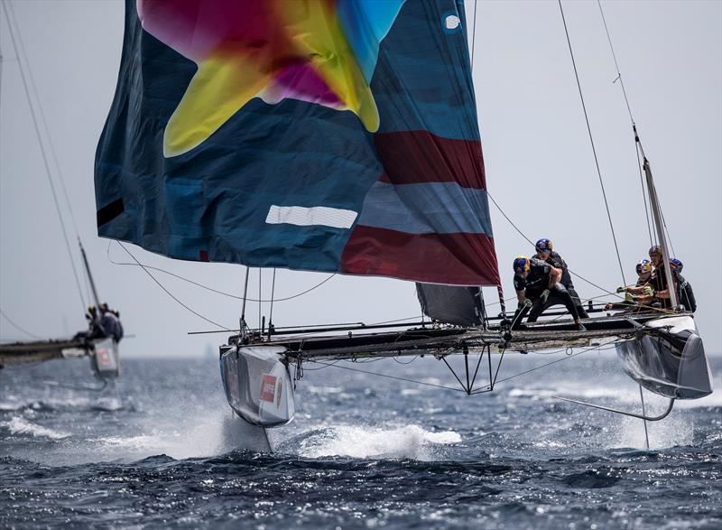 High pressure furling on board Red Bull Sailing Team. - 38 Copa del Rey MAPFRE - photo © Sailing Energy / GC32 Racing Tour