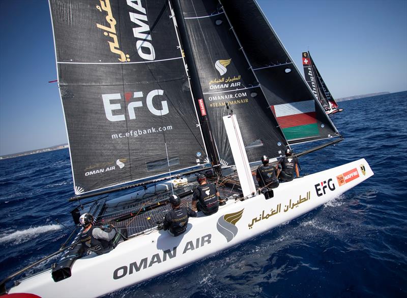 Oman Air leads into the final day of GC32 racing at Copa del Rey MAPFRE photo copyright Tomas Moya / Sailing Energy / GC32 Racing Tour taken at Real Club Náutico de Palma and featuring the GC32 class