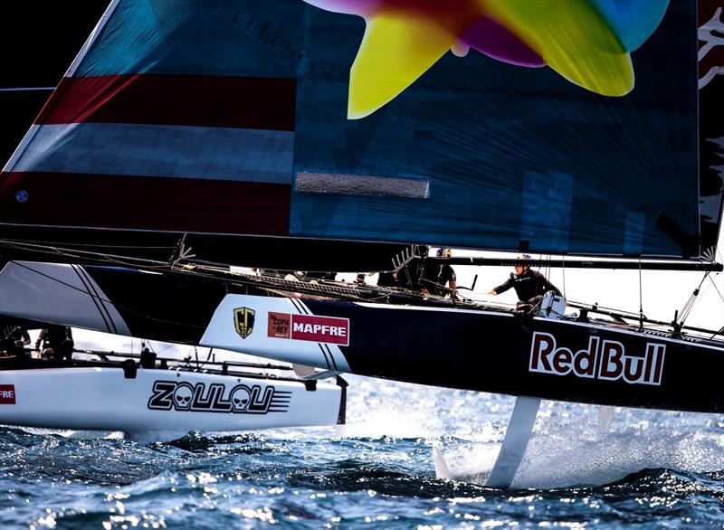 Red Bull Sailing Team gets her wings. - Copa del Rey MAPFRE photo copyright Tomas Moya / Sailing Energy / GC32 Racing Tour taken at Real Club Náutico de Palma and featuring the GC32 class