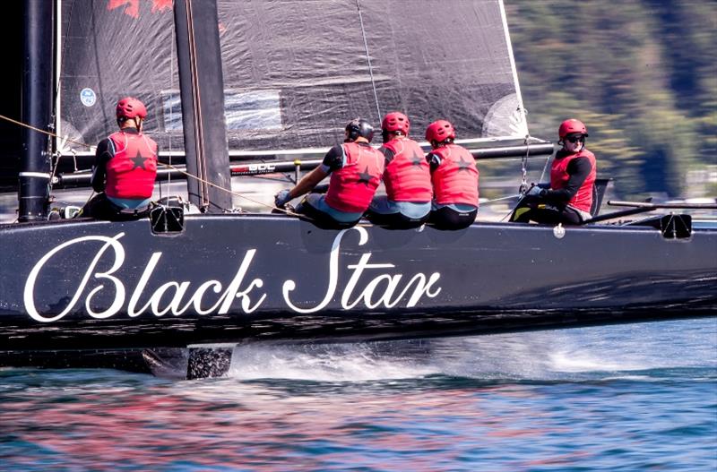 Christian Zuerrer's Black Star Sailing Team now has Keith Swinton helming and new recruit Will Tiller photo copyright Jesus Renedo / Sailing Energy / GC32 Racing Tour taken at  and featuring the GC32 class