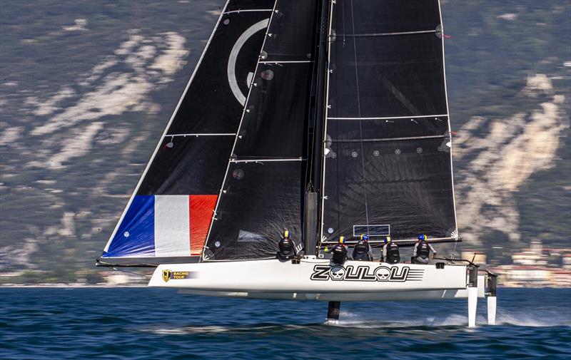 Erik Maris' Zoulou had an exceptional opening day on Lake Garda and now leads the owner-driver championship. - photo © Jesus Renedo / Sailing Energy / GC32 Racing Tour