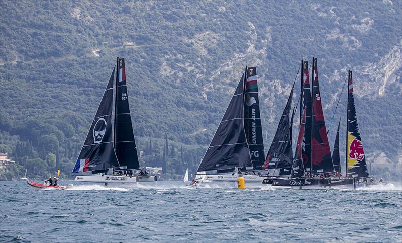 Erik Maris' Zoulou leads round the reaching mark - 2019 GC32 Riva Cup photo copyright Sailing Energy / GC32 Racing Tour taken at  and featuring the GC32 class