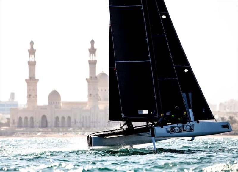 Erik Maris returns to steer Zoulou tomorrow - 2019 GC32 Oman Cup day 2 photo copyright Sailing Energy / GC32 Racing Tour taken at  and featuring the GC32 class