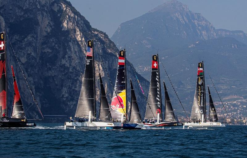 The backdrop when sailing on Lake Garda never fails to impress. - photo © Sailing Energy / GC32 Racing Tour
