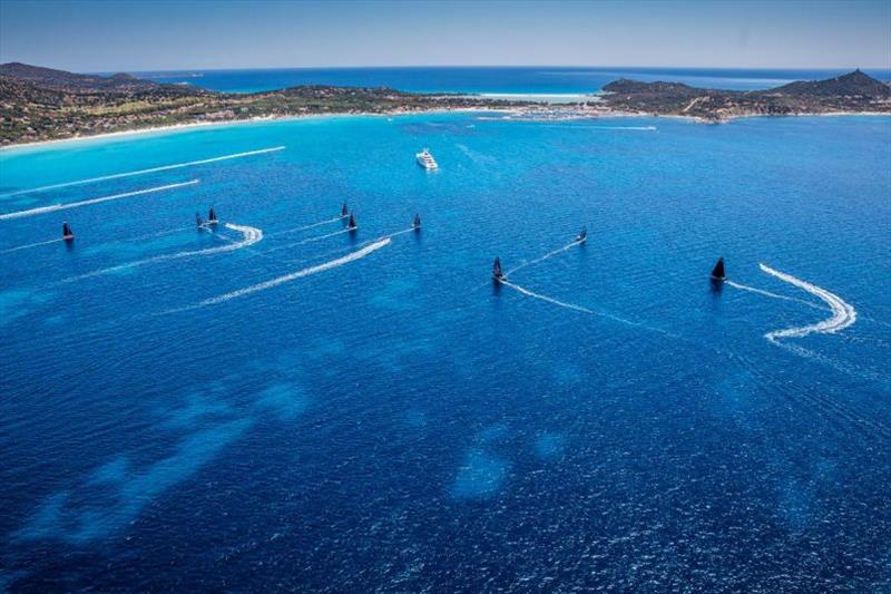 Racing in Villasimius, Sardinia takes place next door to the nature reserve on Cabo Carbonara - photo © Sailing Energy / GC32 Racing Tour