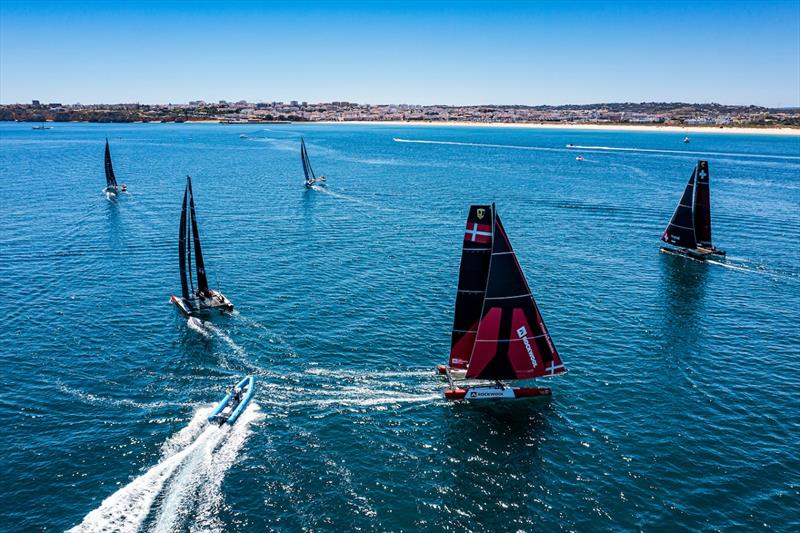 Gusts and lulls on a tricky practice day - GC32 Lagos Cup 1 photo copyright Sailing Energy/ GC32 Racing Tour  taken at  and featuring the GC32 class