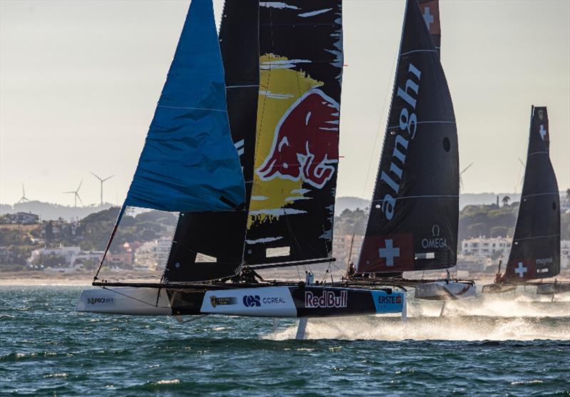 Red Bull Sailing Team leads into the leeward gate - GC32 Lagos Cup 1 - photo © Sailing Energy / GC32 Racing Tour