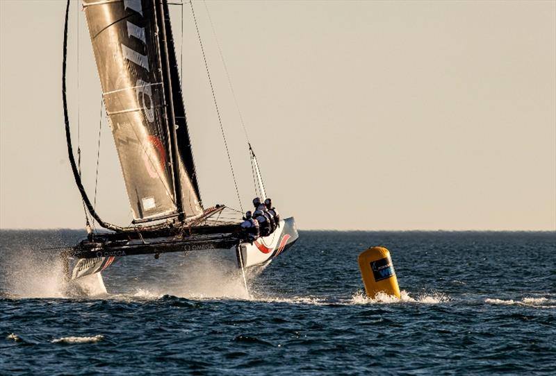 Another immaculate manoeuvre from Ernesto Bertarelli's Alinghi team - GC32 Lagos Cup 1 - photo © Sailing Energy / GC32 Racing Tour