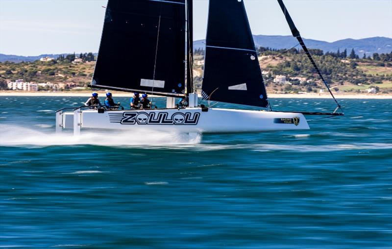 Erik Maris' Zoulou demonstrates her Le Mans pace. - GC32 Lagos Cup 1 - photo © Sailing Energy / GC32 Racing Tour