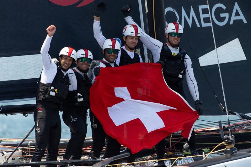 Ernesto Bertarelli's Alinghi team win its third GC32 Racing Tour event in a row, but this time it was close - GC32 Lagos Cup 2 photo copyright Sailing Energy / GC32 Racing Tour taken at  and featuring the GC32 class