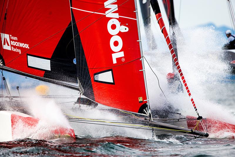 Wet ride on Team Rockwool Racing - 2021 GC32 Mar Menor Cup - photo © Sailing Energy / GC32 Racing Tour