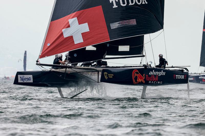 Preparing for a manoeuvre on board Alinghi Red Bull Racing - SUI 8 on day 1 of the GC32 Riva Cup photo copyright Sailing Energy / GC32 Racing Tour taken at Fraglia Vela Riva and featuring the GC32 class