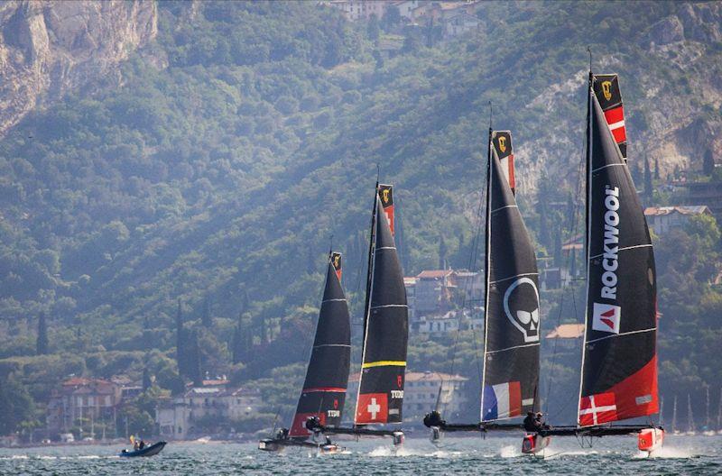 Tight competition on the run - day 2 of the GC32 Riva Cup photo copyright Sailing Energy / GC32 Racing Tour taken at Fraglia Vela Riva and featuring the GC32 class