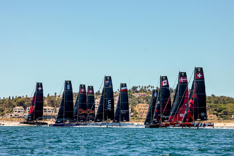 Impressive 10 boat line-up on day 2 of the GC32 Racing Tour Lagos Cup photo copyright Sailing Energy / GC32 Racing Tour taken at Clube de Vela de Lagos and featuring the GC32 class