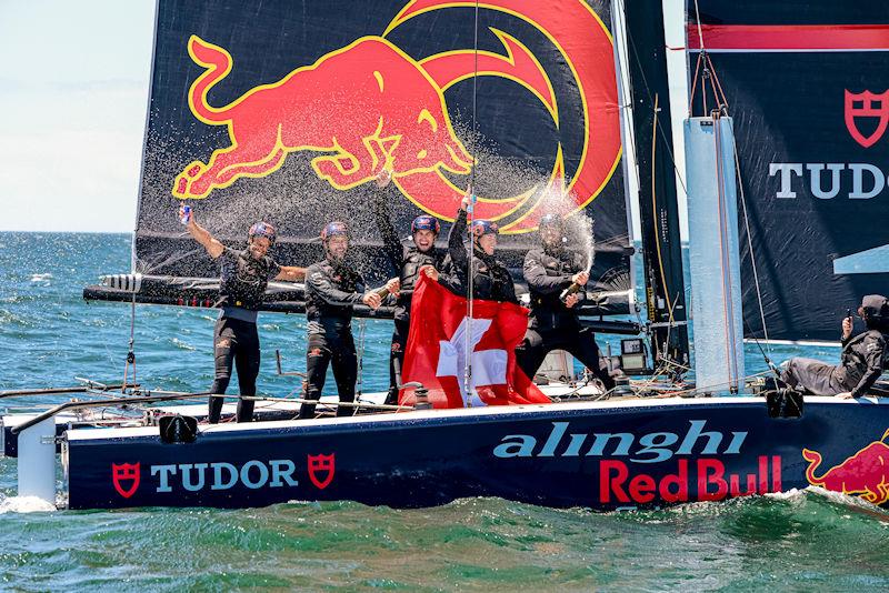 Alinghi Red Bull Racing - SUI 15 with skipper Arnaud Psarofaghis claimed the GC32 Lagos Cup, the Swiss America's Cup challenger's second victory this season at the GC32 Racing Tour Lagos Cup photo copyright Sailing Energy / GC32 Racing Tour taken at Clube de Vela de Lagos and featuring the GC32 class