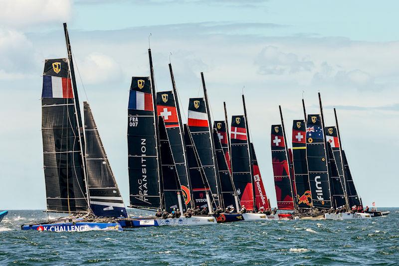 Upwind start today for the 10 boat fleet on day 4 of the GC32 Racing Tour Lagos Cup photo copyright Sailing Energy / GC32 Racing Tour taken at Clube de Vela de Lagos and featuring the GC32 class