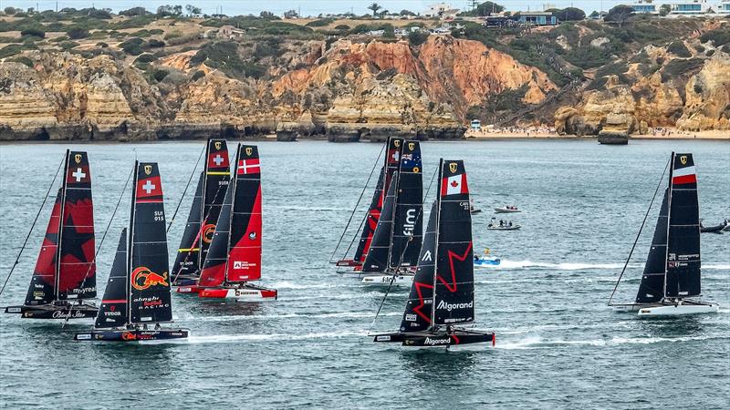 Full fleet racing at the GC32 World Championship in Lagos, Portgual in 2022 photo copyright Sailing Energy / GC32 Racing Tour taken at  and featuring the GC32 class