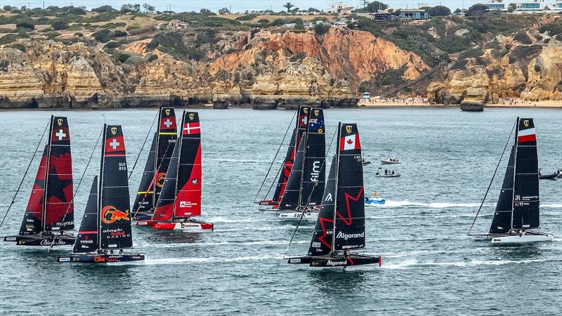 Full fleet racing at the GC32 World Championship in Lagos, Portgual in 2022 - photo © Sailing Energy / GC32 Racing Tour