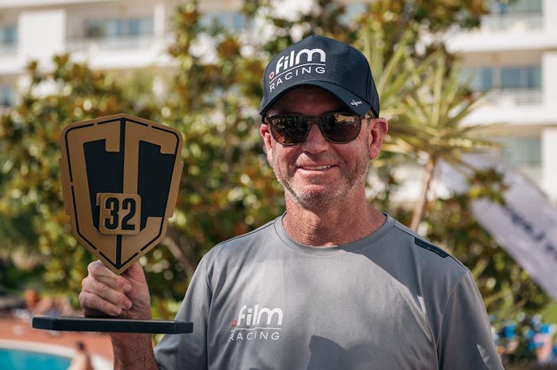 GC32 Class President Simon Delzoppo with the owner-driver trophy at the GC32 Lagos Cup 2023 photo copyright GC32 Racing Tour / Tó Mané taken at  and featuring the GC32 class