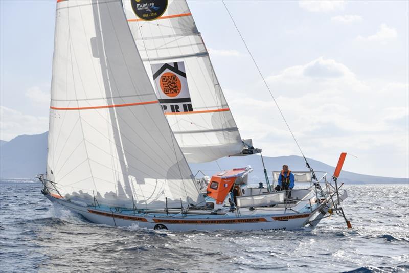 PRB heading back upwind towards the turning mark photo copyright Christophe Favreau / PPL / GGR taken at  and featuring the Golden Globe Race class