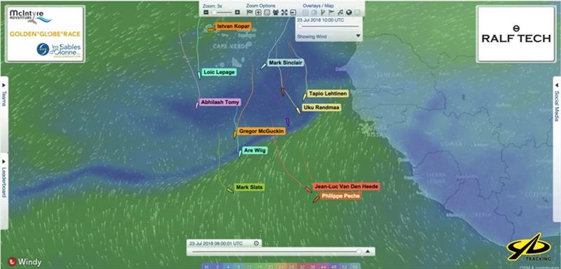 Philippe Péché is first to tack into the South East Trades photo copyright Golden Globe Race taken at  and featuring the Golden Globe Race class