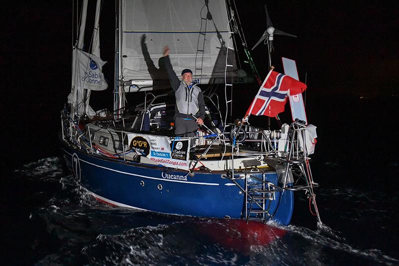 Are Wiig was 3rd in fleet when passing through the Marina Rubicon photo gate in Lanzarote - Golden Globe Race - photo © Christophe Favreau / PPL / GGR