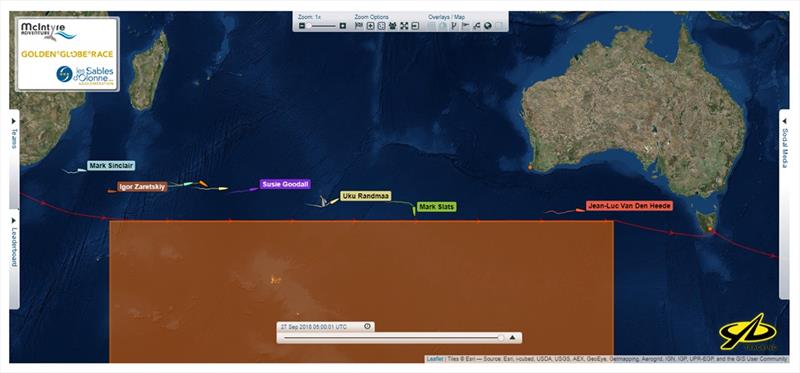 Golden Globe Race - Day 88: Position of GGR fleet  photo copyright Indian Navy / PPL / GGR taken at  and featuring the Golden Globe Race class