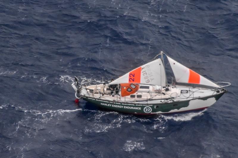 Gregor McGuckin's yacht Hanley Energy Endurance sailing under jury rig follower her dismasting. - photo © AUSTRALIAN MARITIME SAFETY AUTHORITY / PPL / GGR