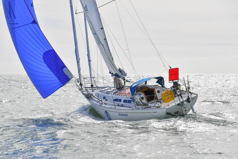 Race leader Jean-Luc Van Den Heede and his yacht Matmut are expected to reach the BoatShed.com film drop in Tasmania on Friday photo copyright Christophe Favreau / PPL / GGR taken at  and featuring the Golden Globe Race class