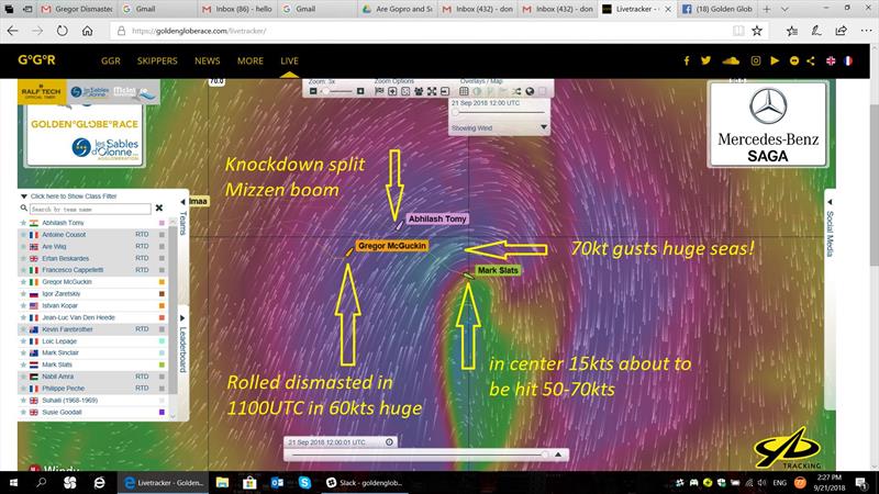The Southern Indian ocean storm which formed and hit three competitors forcing two to withdraw photo copyright Golden Globe Race taken at  and featuring the Golden Globe Race class