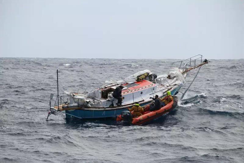 French fisheries protection alongside Thuriya in the Southern Indian Ocean photo copyright French Fisheries Protection taken at  and featuring the Golden Globe Race class