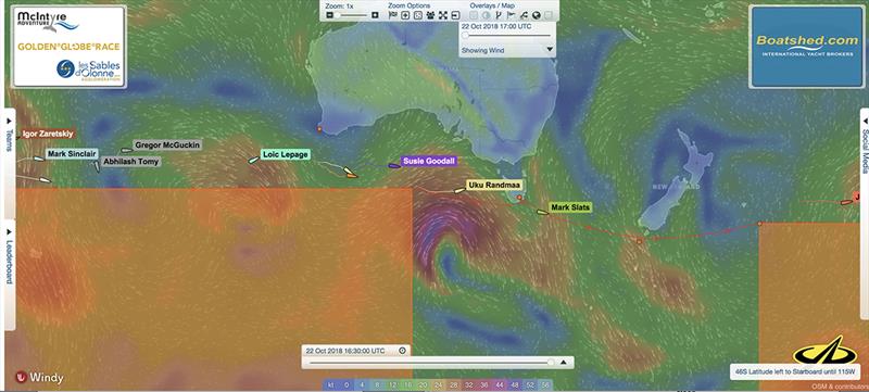 Golden Globe Race - Day 113 - Positions at 16:30 UTC photo copyright Golden Globe Race taken at  and featuring the Golden Globe Race class