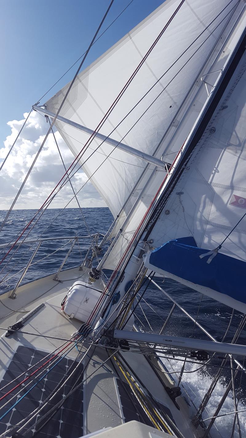 Mark Sinclair has been enjoying an easy ride so far, but is now low on drinking water - Golden Globe Race photo copyright Mark Sinclair / GGR / PPL taken at  and featuring the Golden Globe Race class