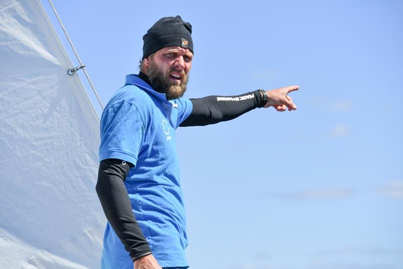 Mark Slats pushing hard and ready to take advantage of any advantage that Van Den Heede might give him during final run to the finish - Golden Globe Race, Day 208 photo copyright Christophe Favreau / PPL / GGR taken at  and featuring the Golden Globe Race class