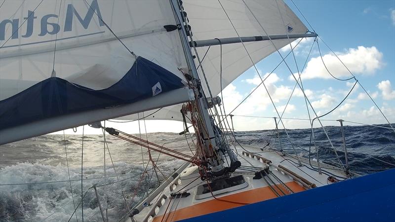 Onboard Jean-Luc Van Den Heede's French Rustler 36 yacht MATMUT during the 2018 Golden Globe solo non-stop round the world race photo copyright Jean-Luc Van Den Heede / PPL / GGR taken at  and featuring the Golden Globe Race class