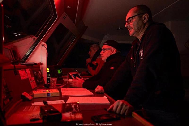 Onboard Jean-Luc Van Den Heede's French Rustler 36 yacht MATMUT during the 2018 Golden Globe solo non-stop round the world race photo copyright Jacques Vapillon taken at  and featuring the Golden Globe Race class