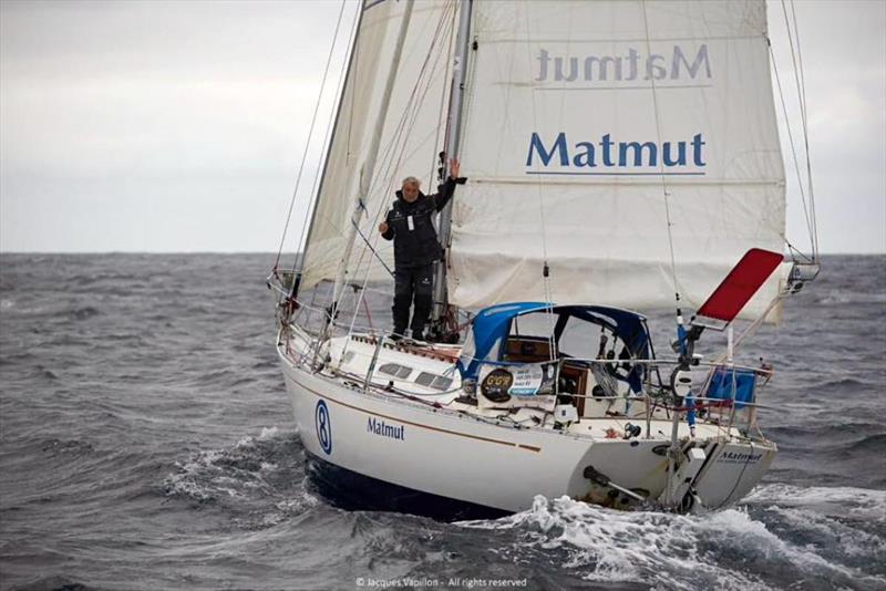 Onboard Jean-Luc Van Den Heede's French Rustler 36 yacht MATMUT during the 2018 Golden Globe solo non-stop round the world race. - photo © Jacques Vapillon