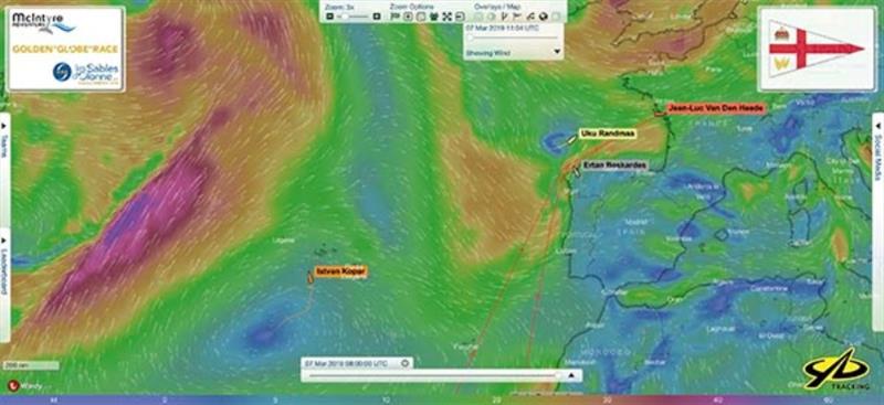Relative positions of Uku Randmaa and Istvan Kopar in the  North Atlantic at 0800 UTC today - Golden Globe Race - photo © Golden Globe Race